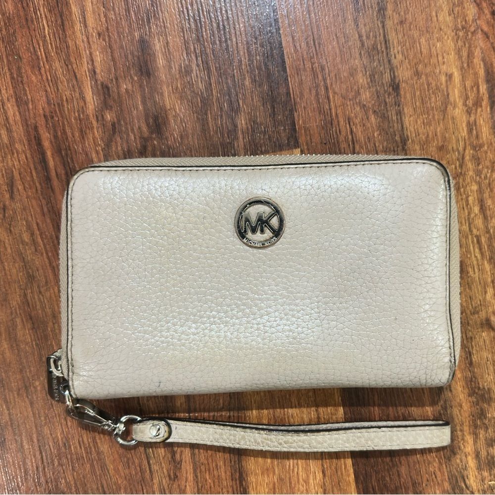 Michael Kors Beige Wristlet with Logo